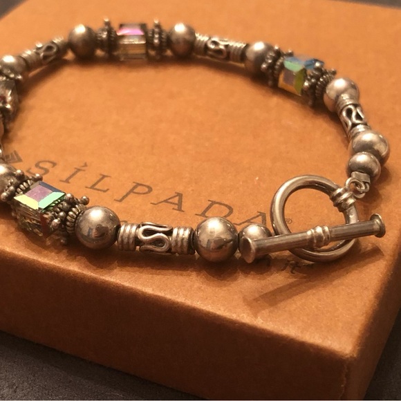 Vintage Silpada Sterling Silver and Swarovski Crystal Bead Bracelet B0912 - Picture 8 of 16
